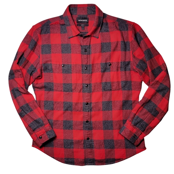 Bonobos Buffalo Plaid Flannel Button Down Shirt - Picture 2 of 6
